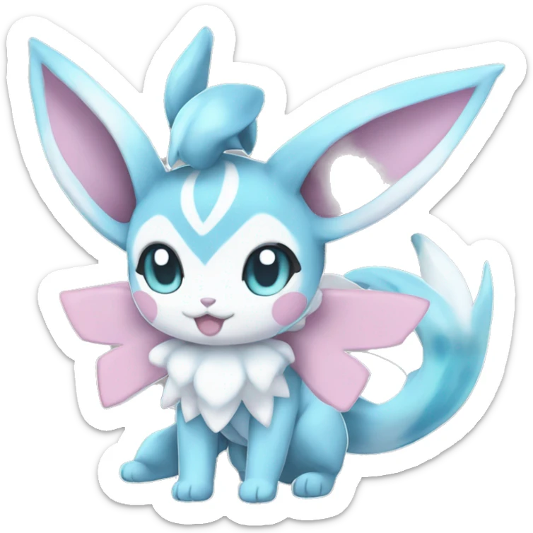 Kawaii Sylveon-Glaceon-Vaporeon-Pokémon full body sticker