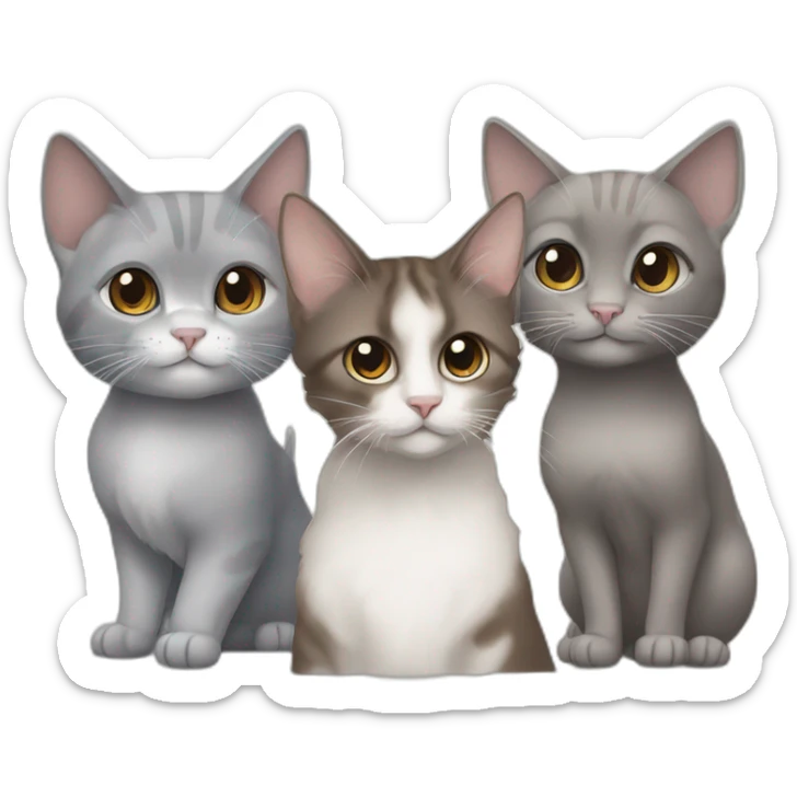 2 cats, one Chinchilla full brown long hair and one gray short hair sticker