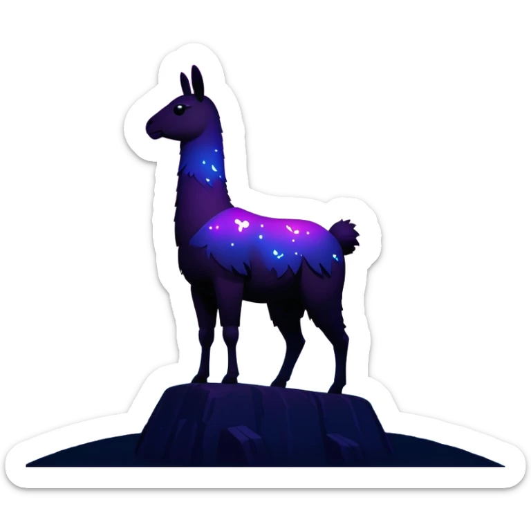 Fortnite llama signal projected in the night sky, similar to Batman's bat signal but with the Fortnite llama silhouette sticker
