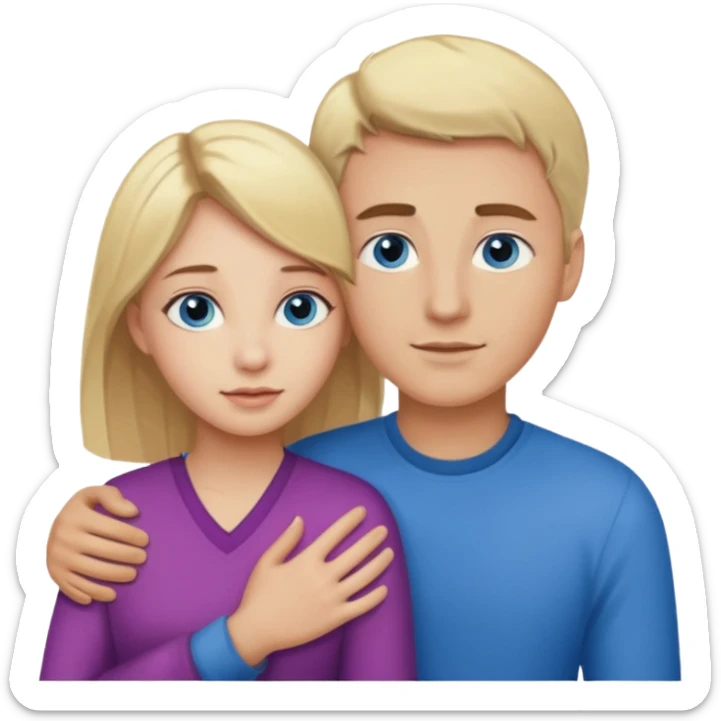 Grounded in Love man with blonde hair and blue eyes with girl with brown hair and brown eyes sticker