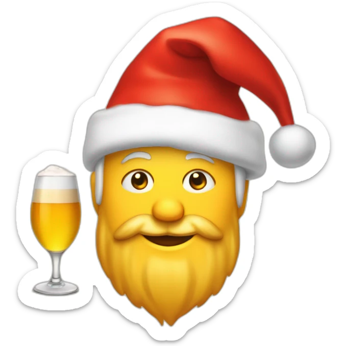 Père Noël qui offre un verre de bière à un enfant comme cadeau sticker