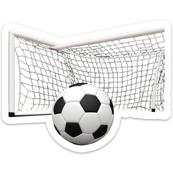 A close-up of a mini football (futsal) ball on the court, with the goals and boundary lines visible in the background. The scene captures the small-scale, fast-paced nature of futsal, emphasizing the ball's precision and the smooth playing surface. sticker
