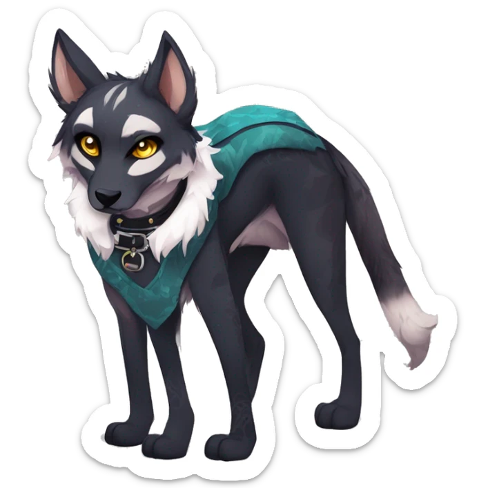 cool edgy animal fursona by griffsnuff & LiLaiRa & Falvie with badass colors and a collar full body sticker