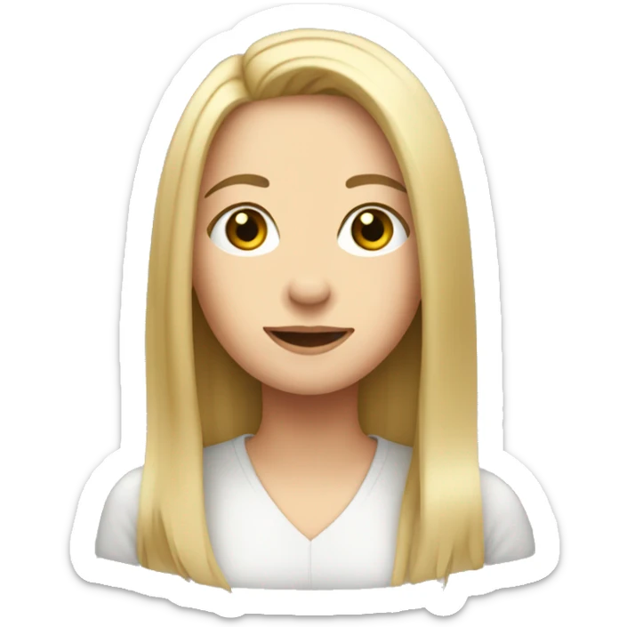 I want a young, white woman with shoulder-length straight hair sticker