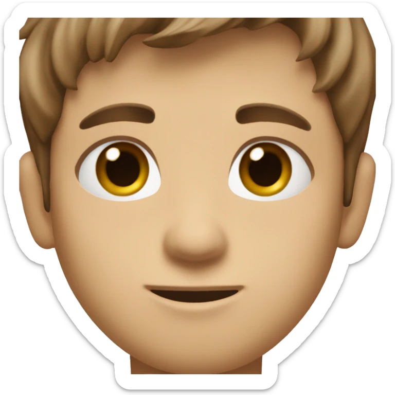 Danish boy with brown hair, brown eyes and a little bit of scruff, tan sticker