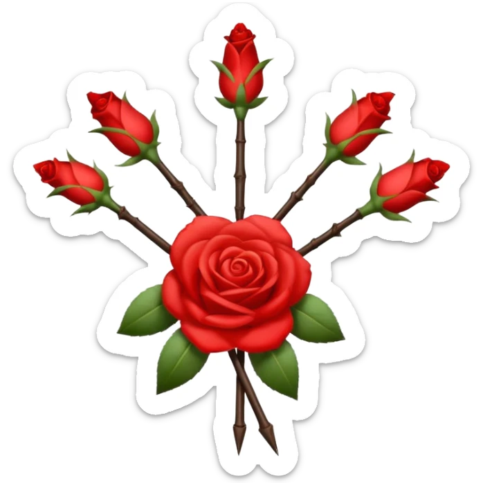 Hazme un emoji con el logo de la falange española con las 5 flechas y las 5 rosas sticker