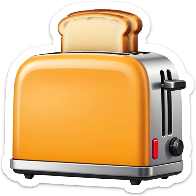 A pixel art emoji of a toaster, rendered in a retro 8-bit style with simple, bold colors. sticker