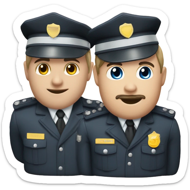 Polizistin mit schwarzen Haaren und heller Haut und Herz  Liebe sticker