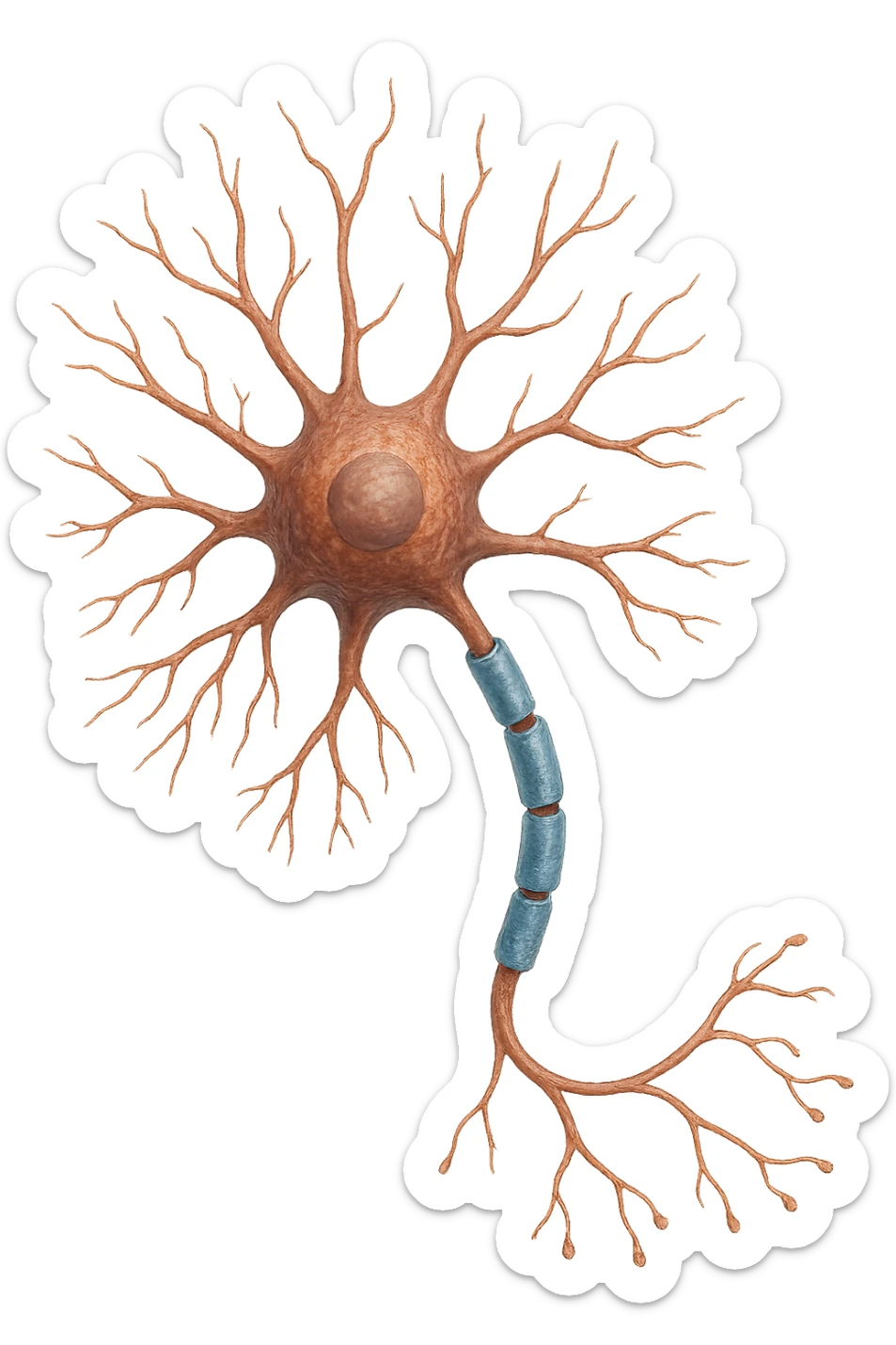 neurone umano anatomico realistico, iperrealistico 4k sticker