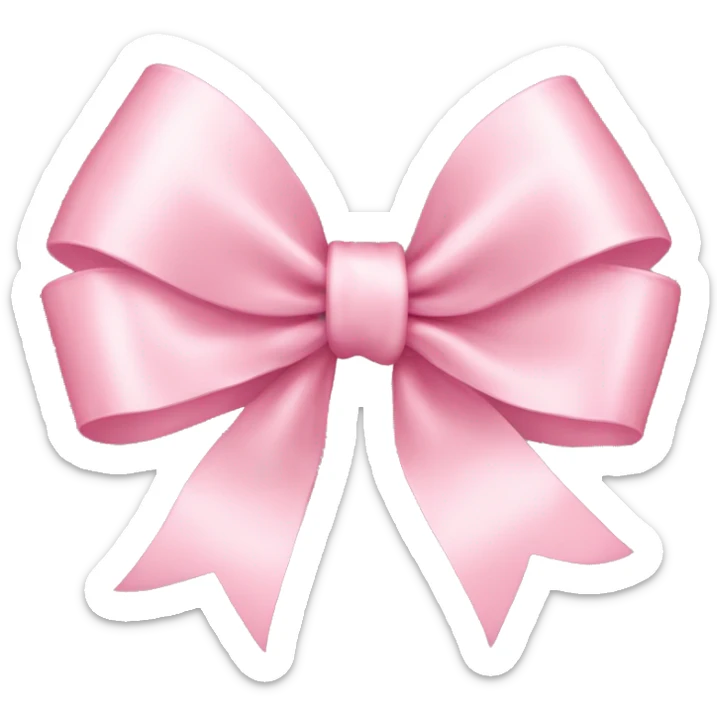 light pink ribbon bow sticker