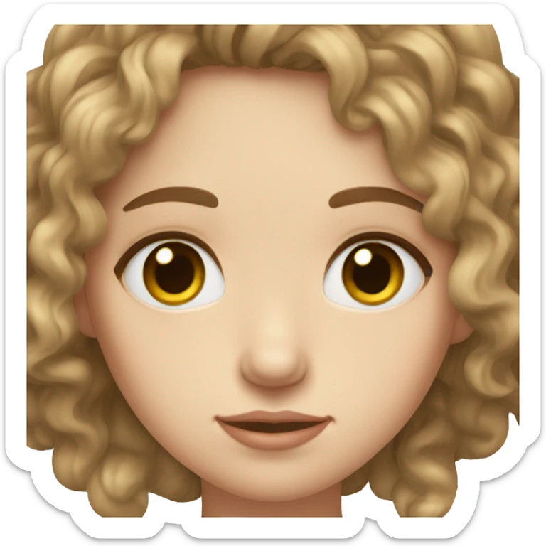 pale girl with short brown wavy hair and nddarkened eyes sticker