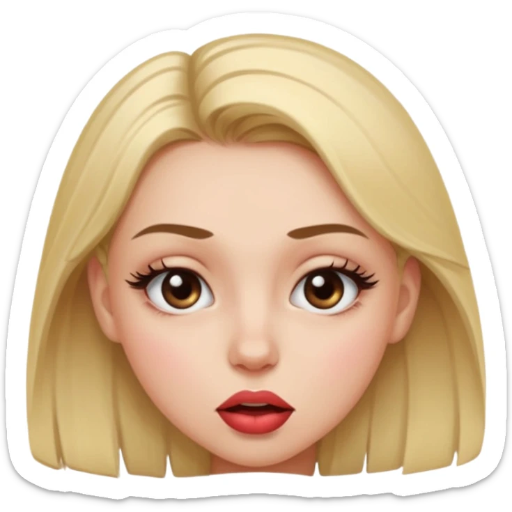 Me puedes hacer un emoji de una chica mordiendose el labio sticker