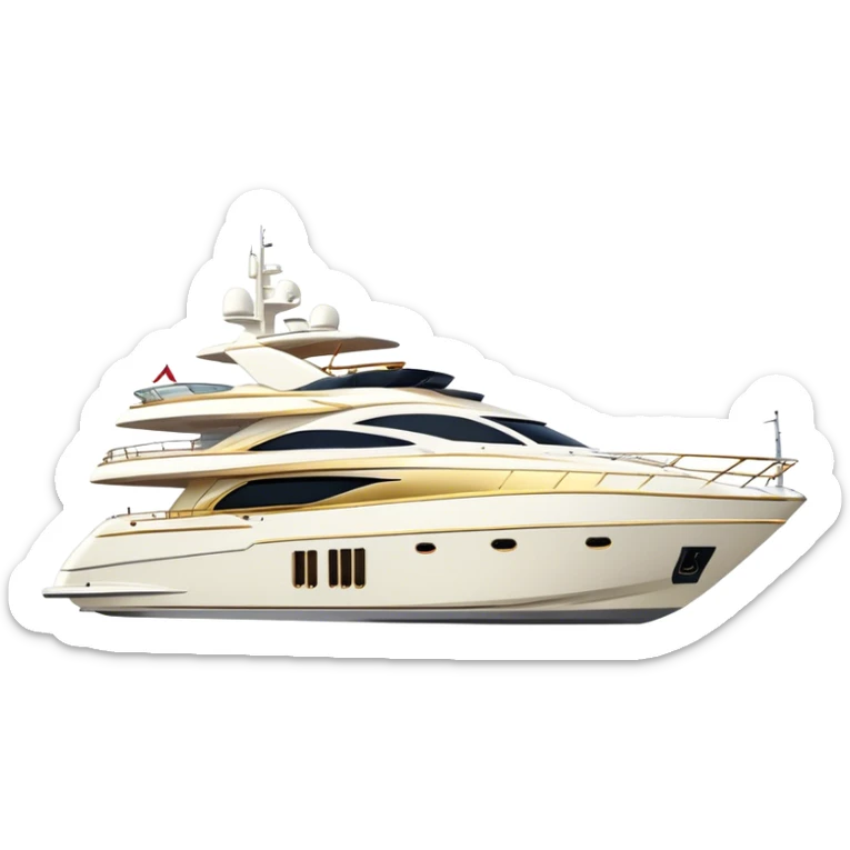 Luxury Yacht - Azimut 72 (Model Year: 2020) (Iconic colour: White with gold trim) sticker