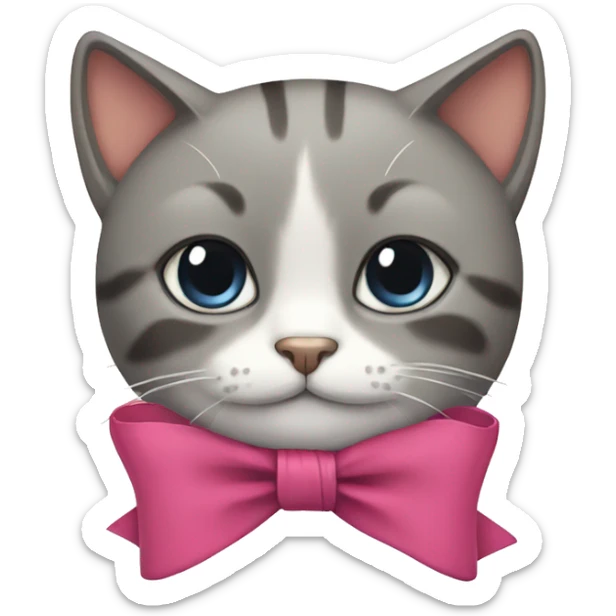 Cat with bow sticker