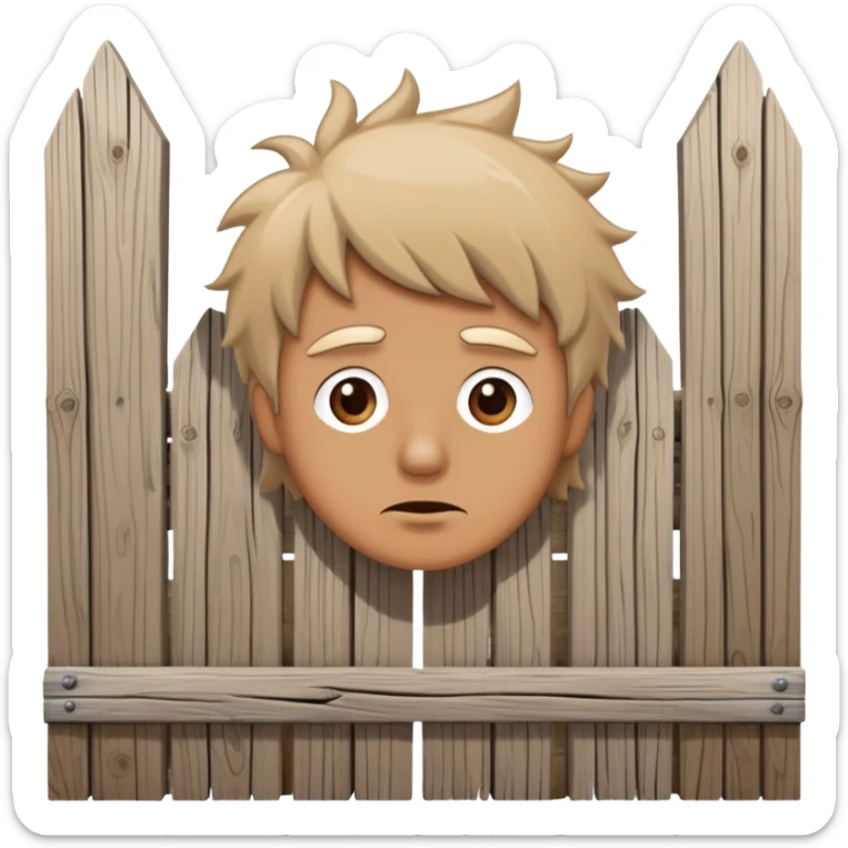 A confused person looking at an old fence, representing the Chesterton's Fence principle sticker