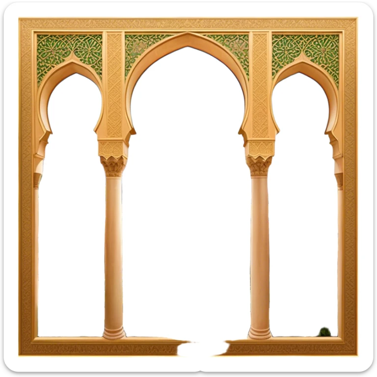 ​Cinematic Realistic Alhambra, depicted as a panoramic, zoomed-out view of the entire majestic Moorish palace complex with intricate arches, expansive courtyards, and lush gardens stretching into the distance, bathed in soft golden light that accentuates its opulent historical grandeur, sticker