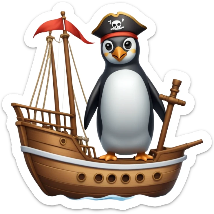 I would like to see a Penguin as a pirate fighting giraffes on the water sticker