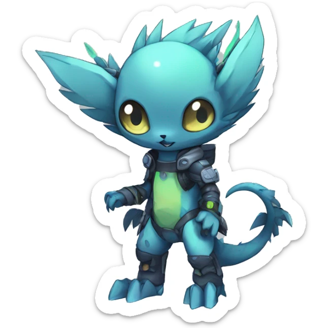 cute cool edgy ethereal alien punk Digimon-Fakemon-animal full body sticker