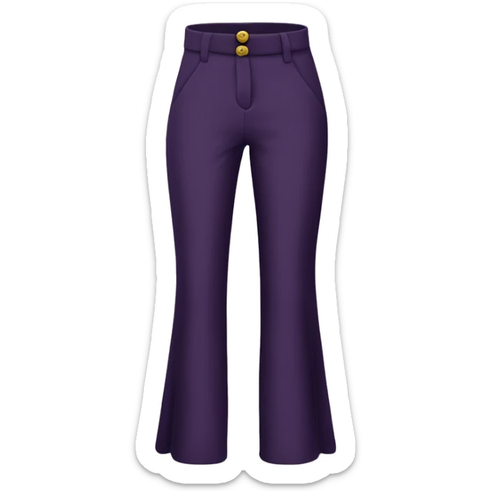Realistic pair of dark purple high wasted long dress pants with button fasteners isolated.  sticker