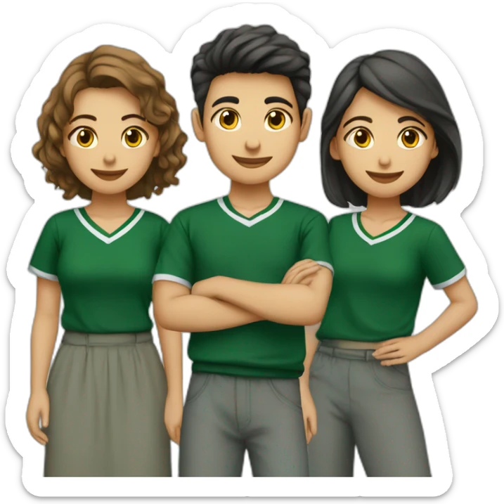 Algerian student club of 7 members (3 boys and 4 girls) with dark green shirt sticker