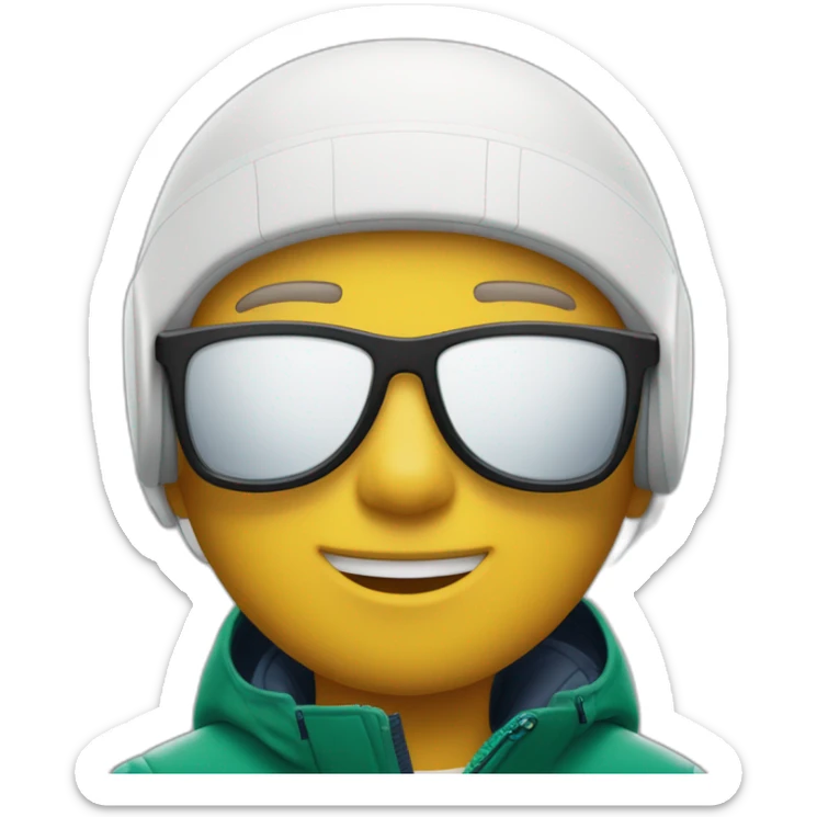 Un garçon blanc qui porte das lunettes de ski, il a les cheveux noirs et un survetement de lacoste sticker