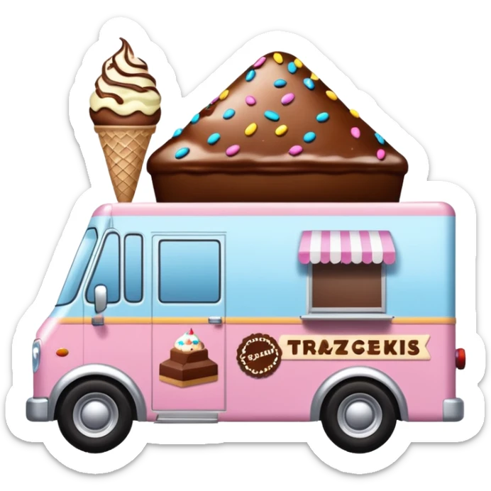 Krazy Ken Jenkins 4wd 1924 racing ice cream with chocolate, nuts and sprinkles dream house food truck  sticker