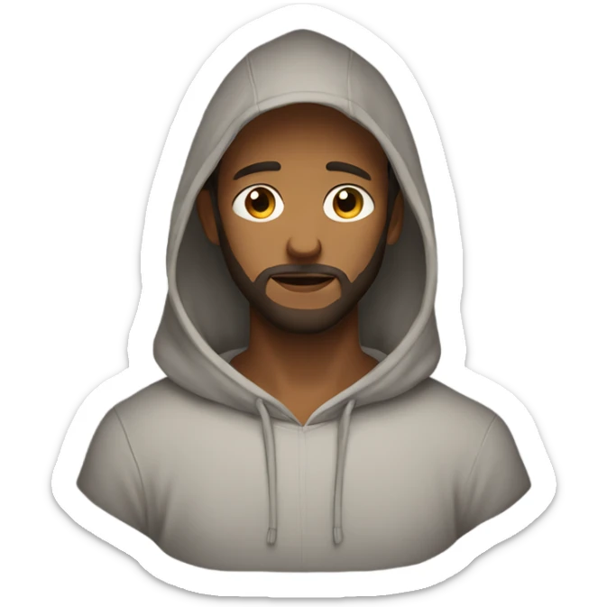 Handsome man with brown hairs and 3 days beard wearing a hoodie as he is praying sticker