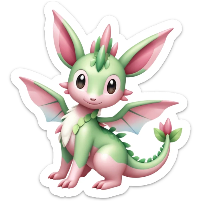 Adorable Shiny Exotic Cute Majestic Ethereal Sparkly Flygon-Sylveon-Shaymin-Meganium-Hybrid-Creature sticker