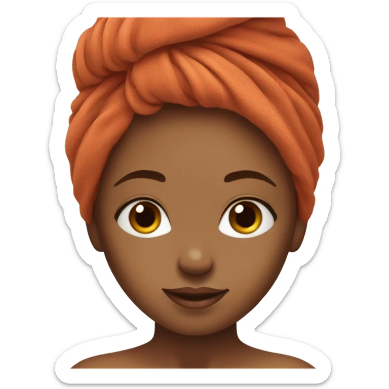 skincare girl with hair in towel red head complexion  sticker