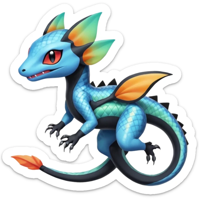 Meloetta-Dewott-Salandit-Nargacuga-Pokémon-Fakémon-fusion-hybrid-creature sticker