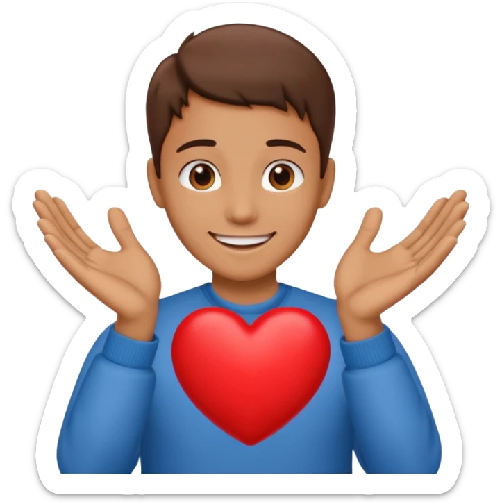 My heart in my hands showing it to you because I love you  sticker