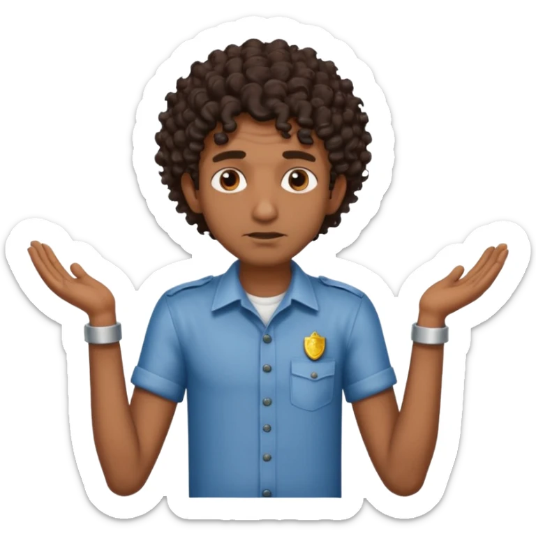 Make a dirty Indian with a shirt fro curly hair getting arrested. Make the Indian skinny too sticker