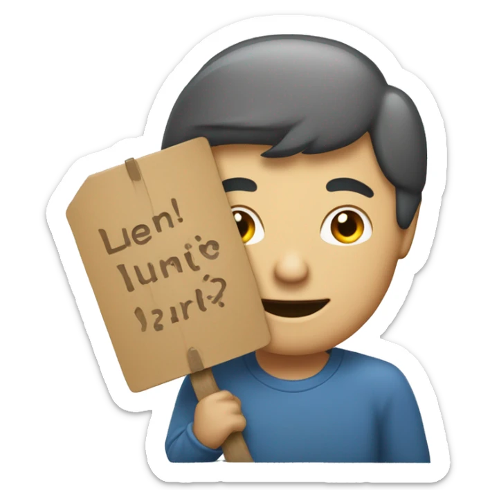 Un homme qui crie et qui porte une pancarte avec marqué NON sticker