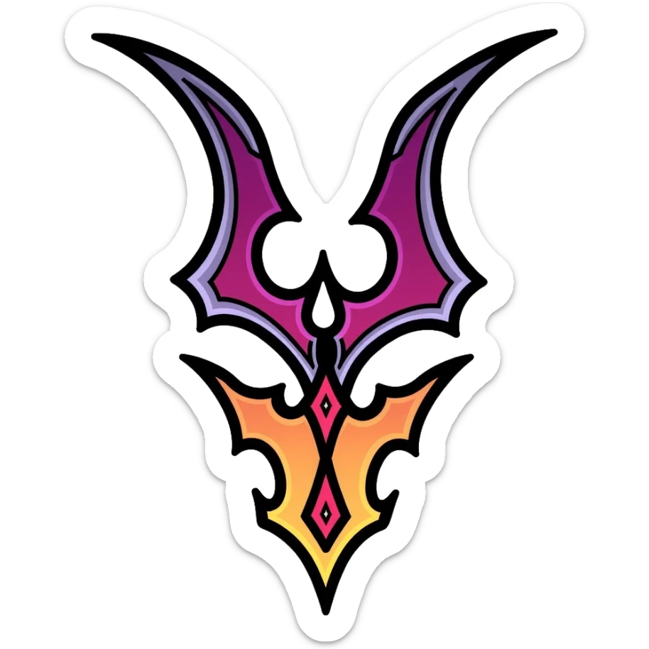 Warglaives from World of Warcraft, curved dual blades, Illidan Stormrage's weapons sticker