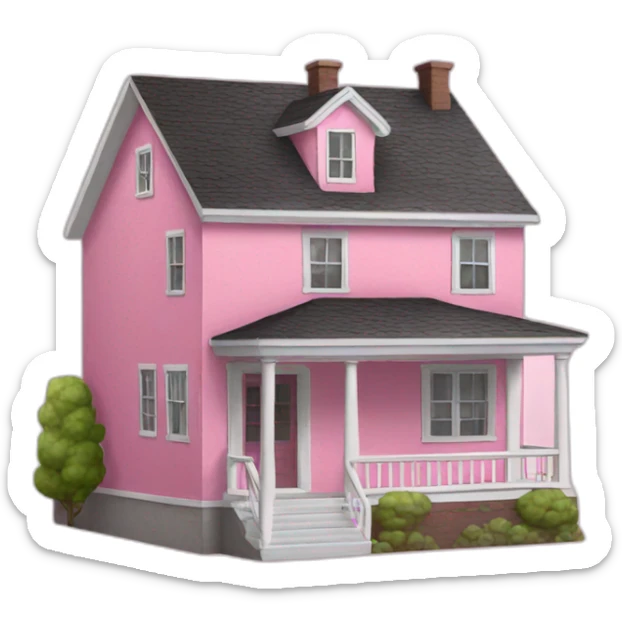 Pink house sticker