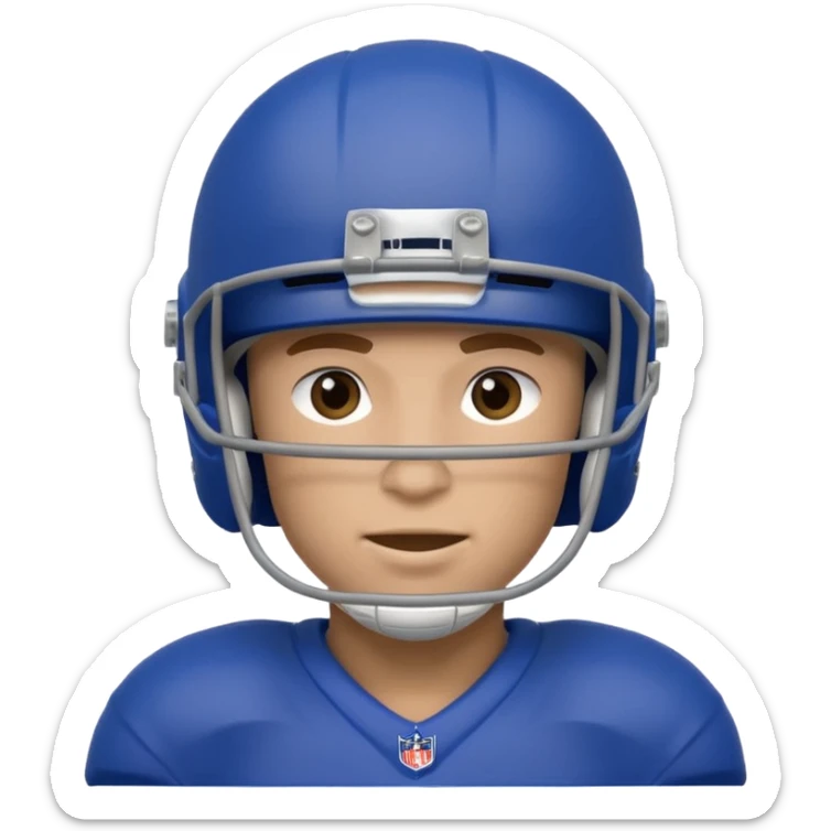 College football player helmet in a royal blue color only face sticker