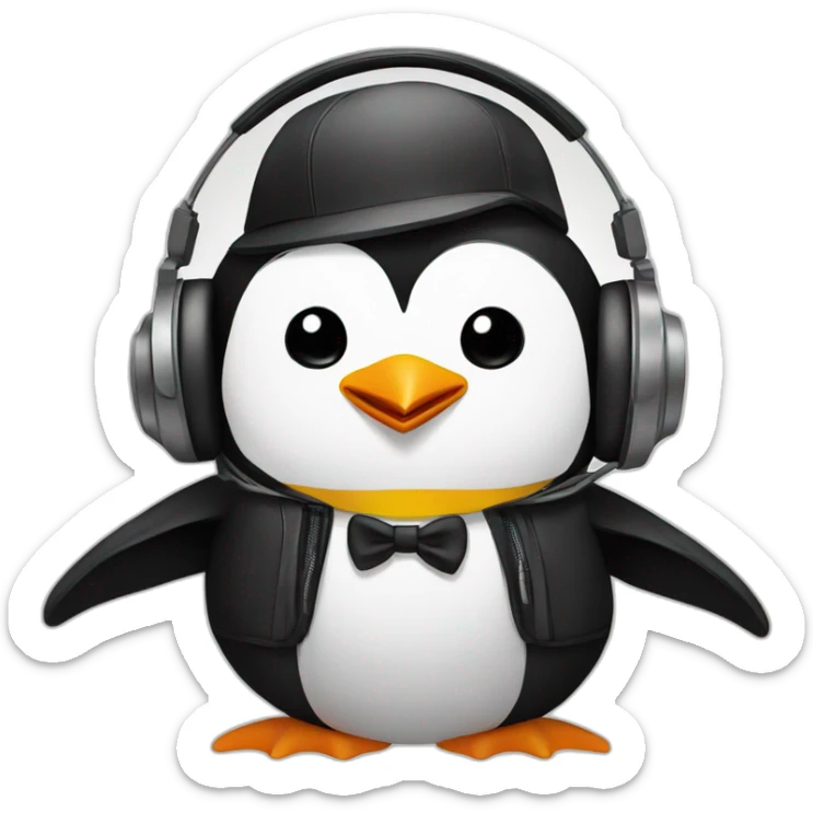 Dj penguin sticker