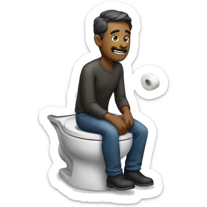 Toilet man sticker