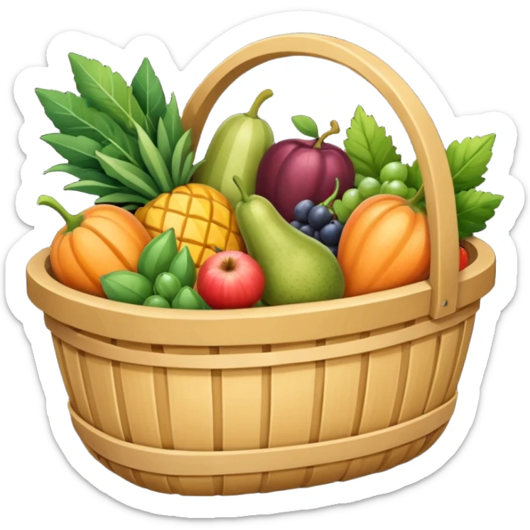 panier de fruits et légumes de saison hiver en france sticker
