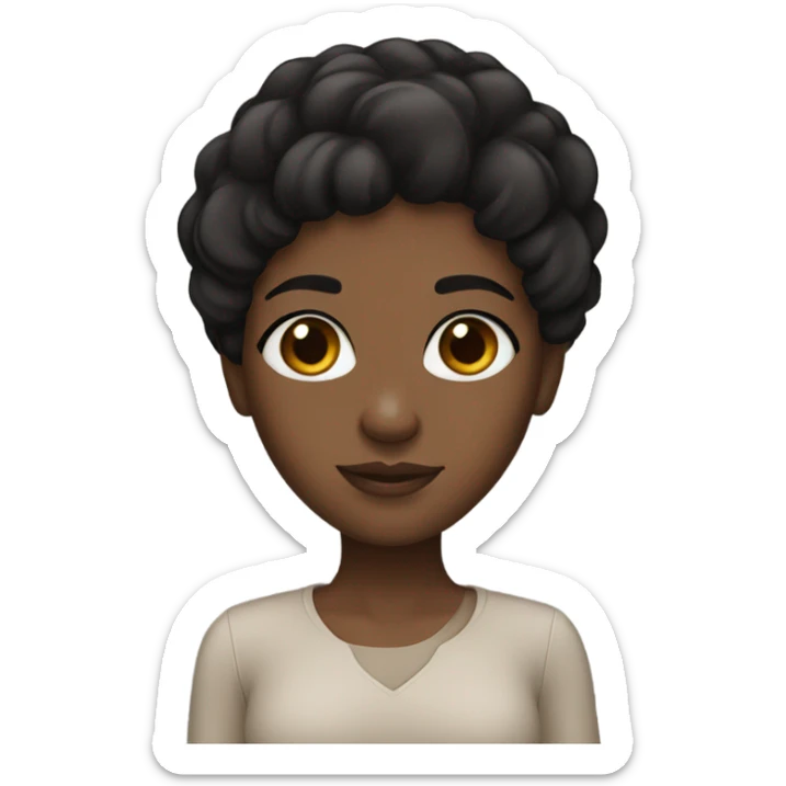 Black girl with black hair and Brown eyes  sticker