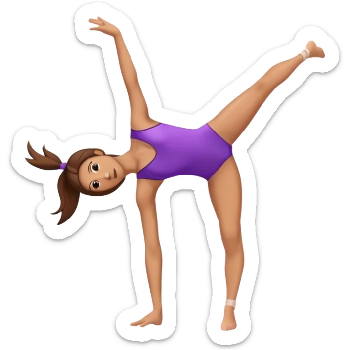 White girl with brownhair, gymnast doing a cartwheel sticker
