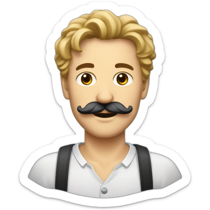 Homme allemand avec les cheveux plaqués et une moustache carré sticker