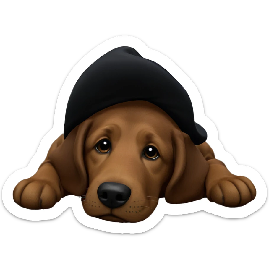 dog in hat indoors sticker