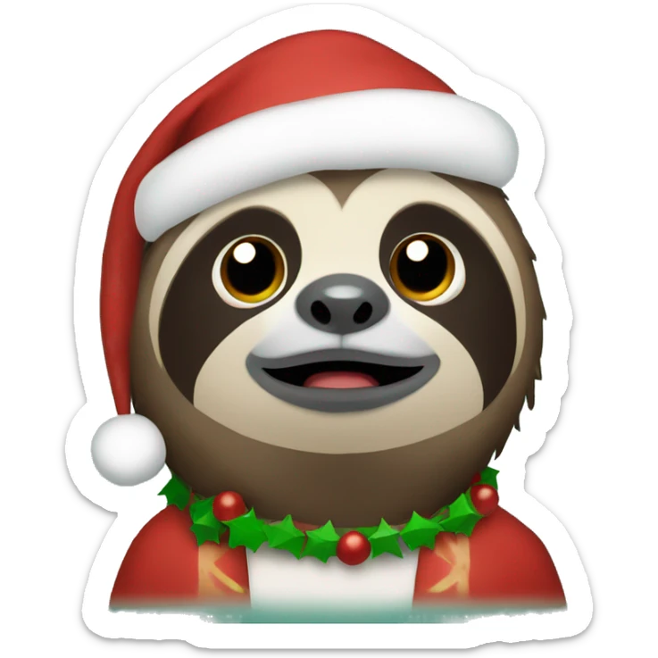 Christmas sloth sticker
