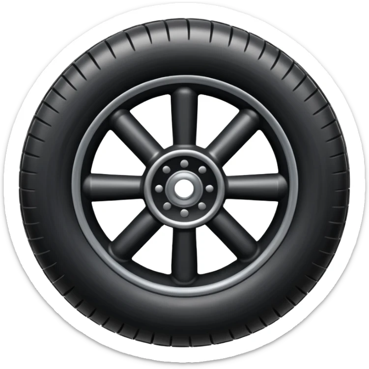 he aircraft's landing gear is one inflated, plump wheel with a strut, black in color sticker