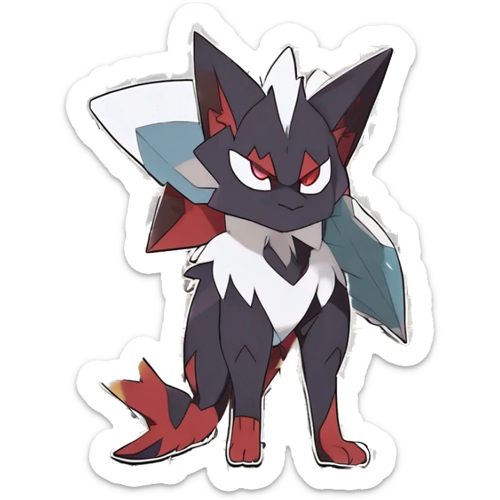 Noivern-Litten-Zorua-Zoroark-Nargacuga-Lycanroc-Torracat-Fakemon-hybrid full body sticker