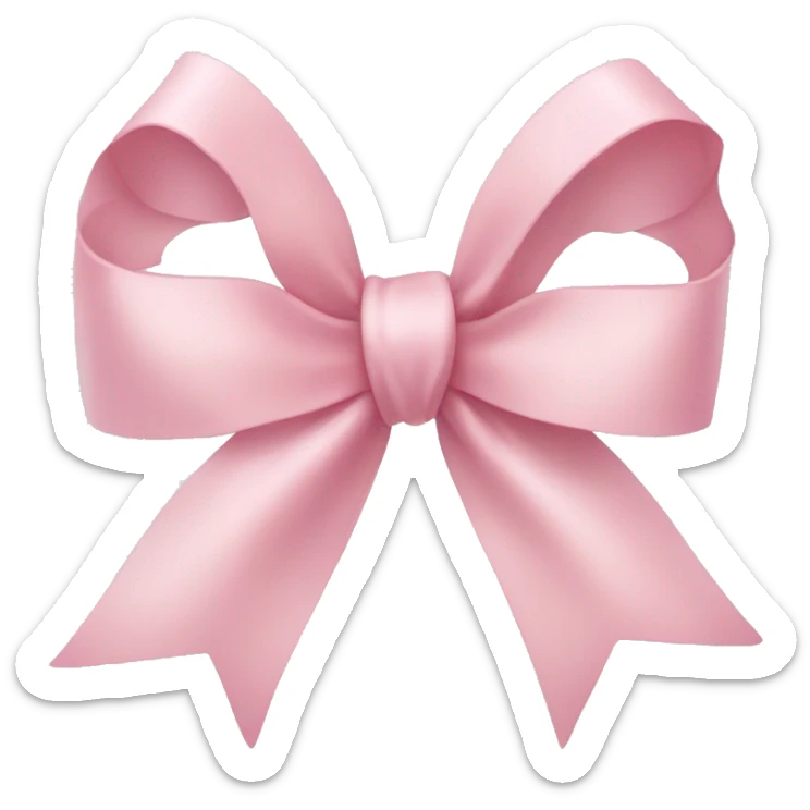 light pink ribbon bow sticker