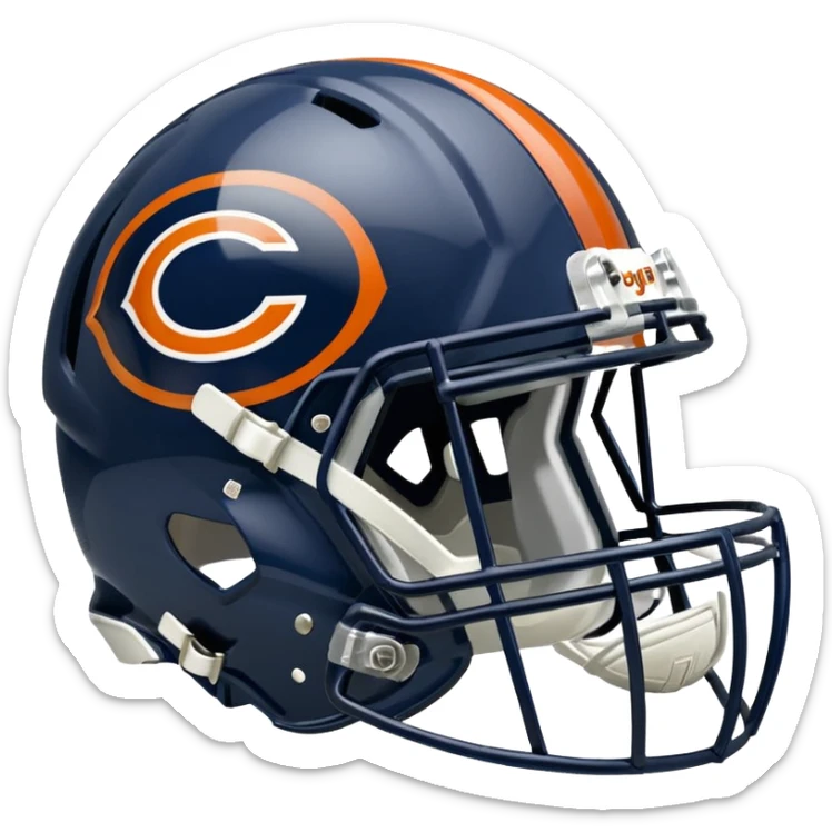 Washington commanders, football helmet facing Chicago Bears football helmet sticker
