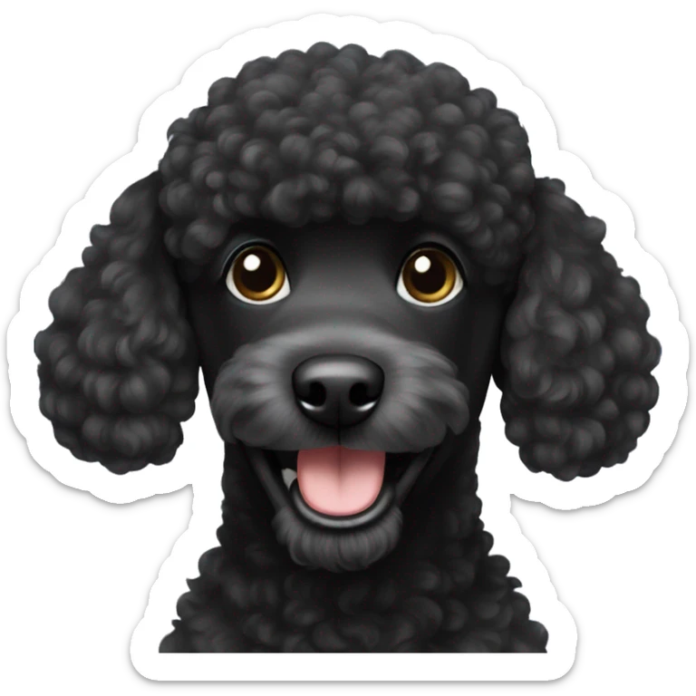 Black poodle smiling sticker