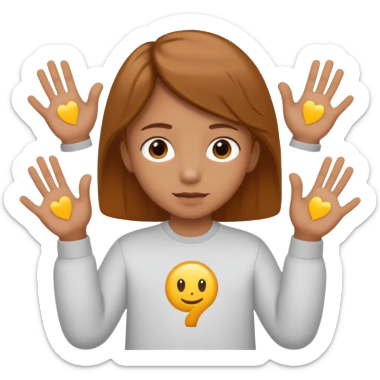 kid with tan hair and holding a six in his hand and a seven and the other hand sticker